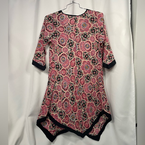 Aller Simplement multicolored 3/4 sleeve tunic w/ asymmetrical hem sz XL - Picture 7 of 13